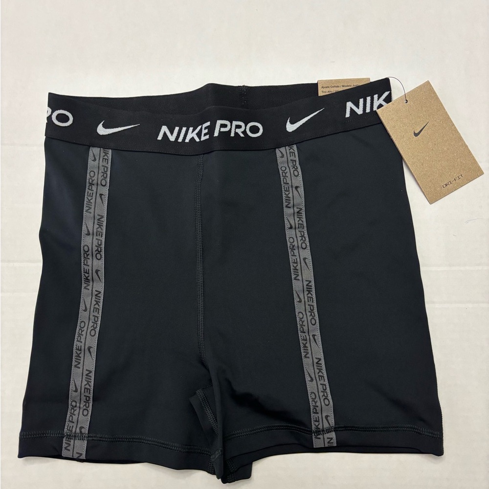 New! Nike Pro Women’s Dri-fit High Waisted Shorts Black Size Small
